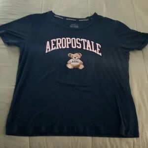 Aeropostale Navy Tee with Bear Graphic